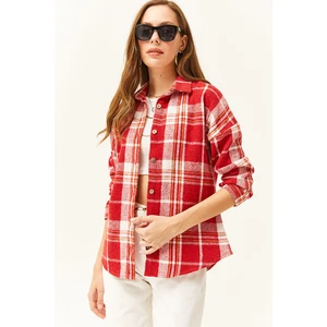 Olalook Women's Red Plaid Lumberjack Shirt