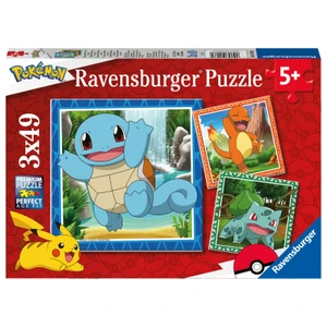 Puzzle Pokémon Ravensburger - Vypusťte Pokémony 3x49 dílků