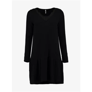 Haily´s Černé svetrové šaty s krajkou Hailys Lacy - Dámské