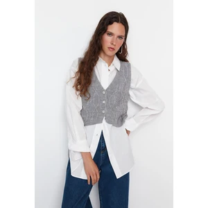 Trendyol Sweater Vest - Gray - Regular fit