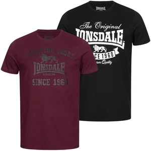 Koszulka męska Lonsdale 115086-Black/Oxblood