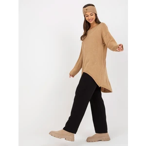 Oversize camel sweater with longer back OH BELLA