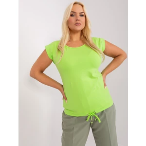 Light green women's plus size blouse with drawstring