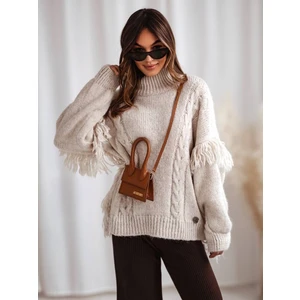 Beige turtleneck with tassels Cocomore