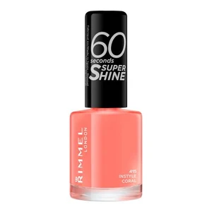 Rimmel London 60 Seconds Super Shine 8 ml lak na nechty pre ženy 415 Instyle Coral bez trblietok