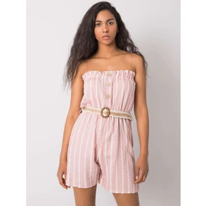 RUE PARIS Pink and white women's jumpsuit