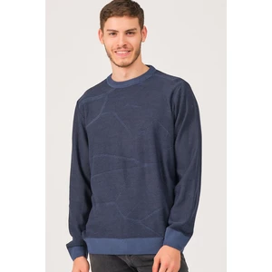 V0348 DEWBERRY MALE BATTAL OVERSIZE SWEATER-INDIGO