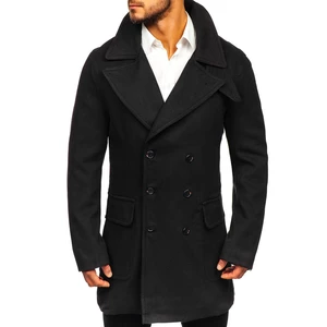 Černý pánský zimní kabát Bolf 1048