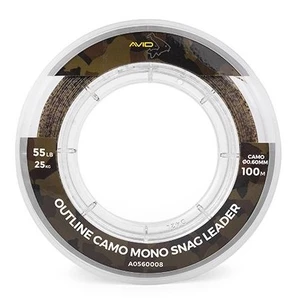 Avid carp šokový vlasec outline camo mono snag leader 100 m - 0,70 mm 32 kg