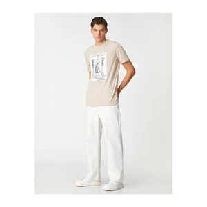 Koton Aristotle Printed T-Shirt. Crew Neck Short Sleeved.