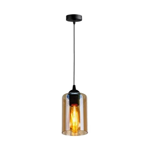 Czarna lampa wisząca ze szklanym kloszem ø 10 cm Bistro – Candellux Lighting