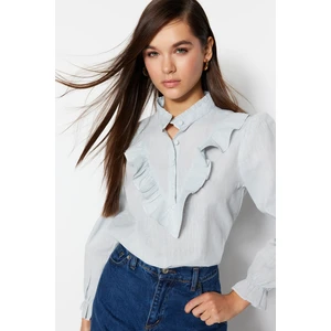 Trendyol Light Blue Woven Ruffle Detailed Blouse