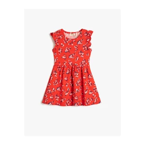 Koton Combed Cotton Dress Midi Floral Ruffled Cotton