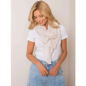 Cream scarf with a floral print