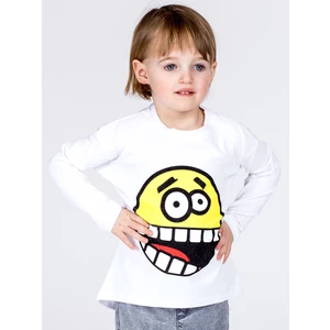 Cotton children´s blouse with a white smiley print