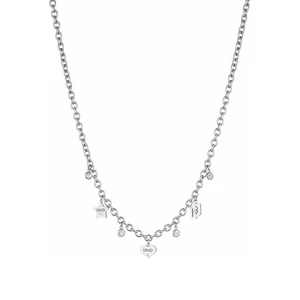 Liu.JO Štýlový oceľový náhrdelník s príveskami Brilliant LJ1648