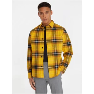 Yellow Mens Plaid Shirt Tommy Hilfiger - Men