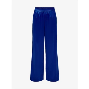 Dark blue ladies satin wide trousers ONLY Victoria - Women