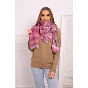 SL41 Ladies Mohair Scarf dark pink+grey