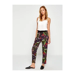 Koton Women's Green Patterned Trousers