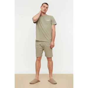 Trendyol Khaki Men's Regular Fit Printed Pajamas Set