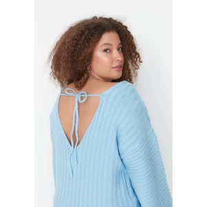 Trendyol Curve Plus Size Sweater - Blue - Relaxed fit