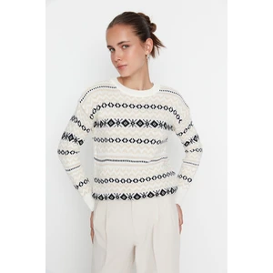 Trendyol Sweater - Ecru - Regular fit