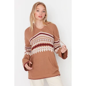 Trendyol Sweater - Brown - Regular fit