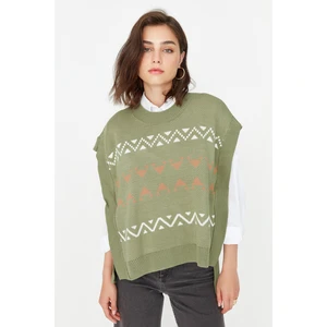 Trendyol Sweater Vest - Green - Regular fit