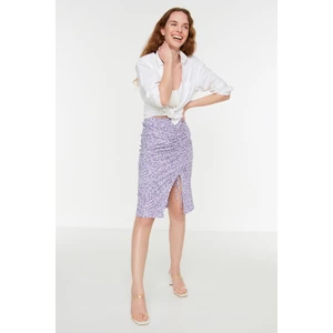 Trendyol Lilac Ruffle Detailed Knitted Skirt