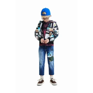 Boys' White and Black Patterned Sweatshirt Desigual Himalaya - Boys