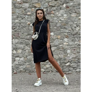 Black Midi Summer Dress 100% Mayflies Cotton