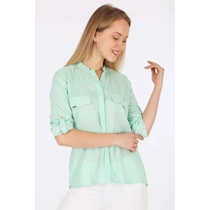 Bigdart Women's Green Striped Shirt 3455