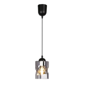 Czarna lampa wisząca ze szklanym kloszem ø 10 cm Felis – Candellux Lighting