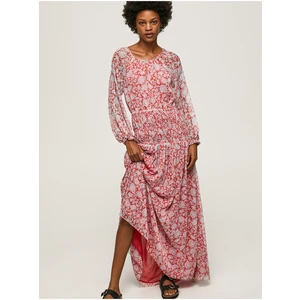 White and Red Women Patterned Maxi-dress Pepe Jeans - Women