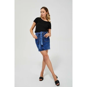 Denim skirt with belt