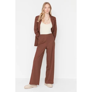 Trendyol Brown Woven Button Detailed Trousers