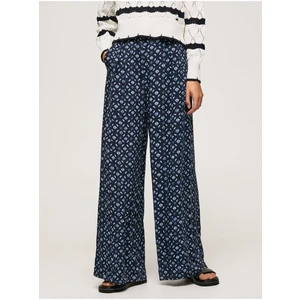 Dark Blue Women Patterned Culottes Pants Pepe Jeans - Women