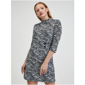 Orsay Black & White Women Patterned Dress - Women