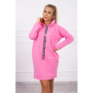 Dress with tie light pink