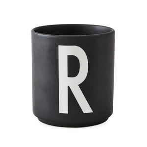 Porcelánový hrnek R DESIGN LETTERS - černý