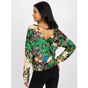 Nikola green patterned blouse