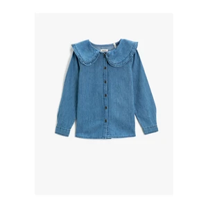 Koton Baby Collar Denim Shirt Long Sleeve Cotton