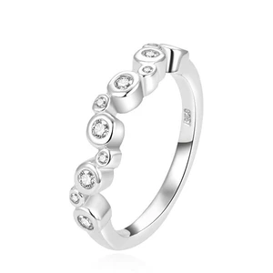 Beneto Moderné strieborný prsteň so zirkónmi AGG388 54 mm