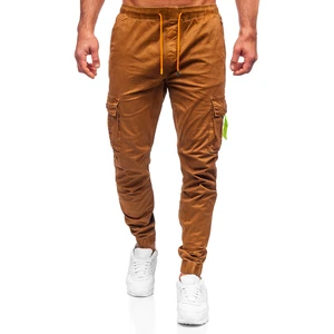 Hnedé pánske cargo jogger nohavice Bolf R8702