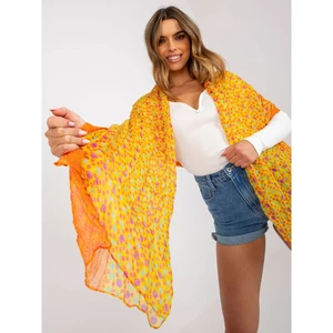 Yellow and orange patterned viscose scarf