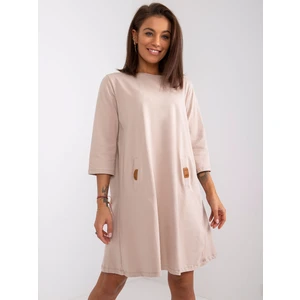 Light beige dress with pockets by Dalenne