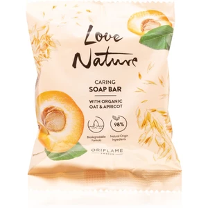 Oriflame Love Nature Organic Oat & Apricot tuhé mydlo 75 g