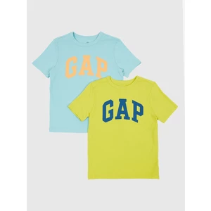 Detské bavlnené tričko GAP (2-pak) s potlačou