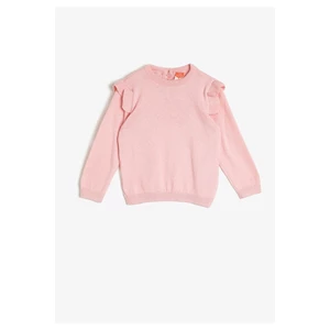 Koton Girl Pink Crew Neck Knitwear Sweater
